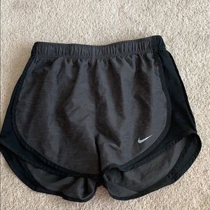 Dark grey and black nike shorts